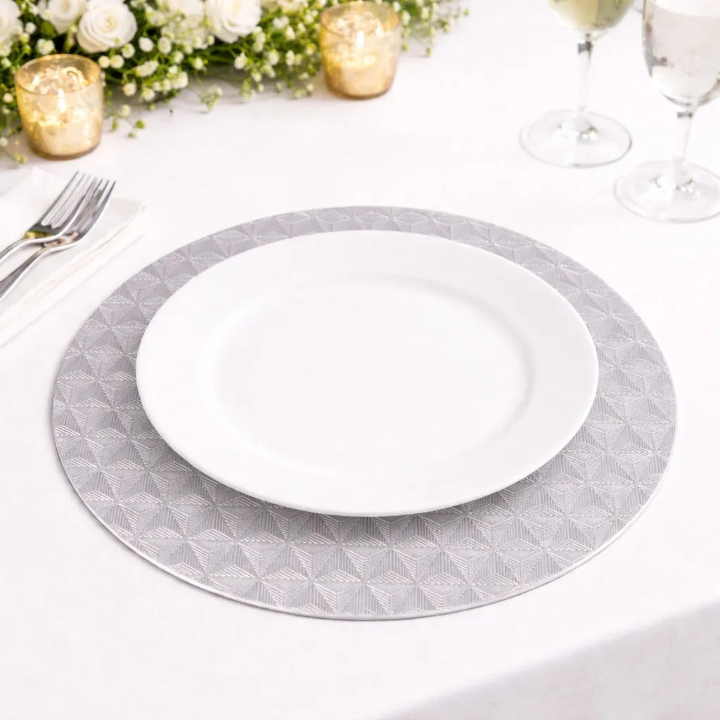 Manteles De Mesa Redondos Metálicos 6 Piezas Dos Colores