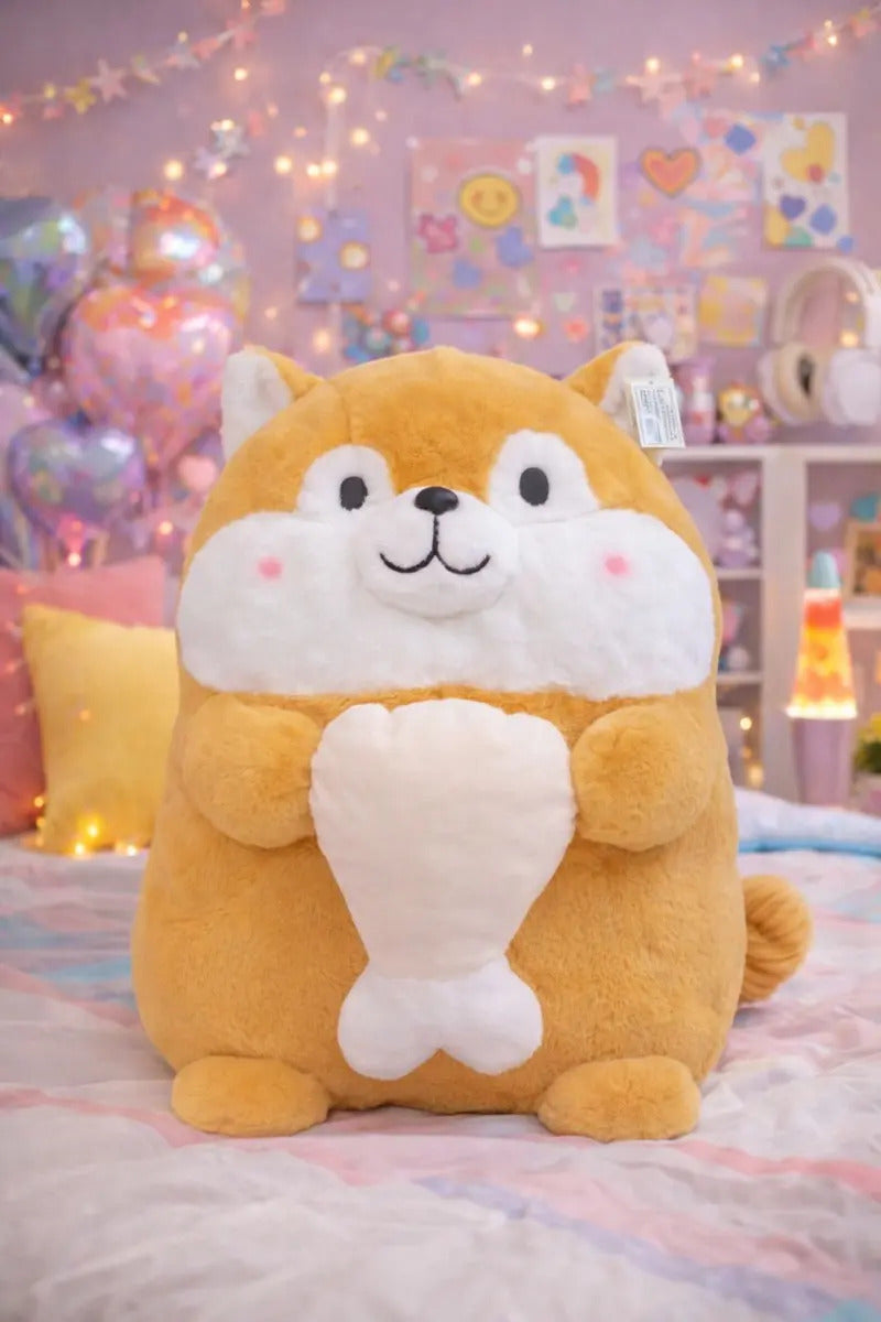 Peluche Perrito Shiba Inu O Pug Grande 45×36×39 Cm Candytoys