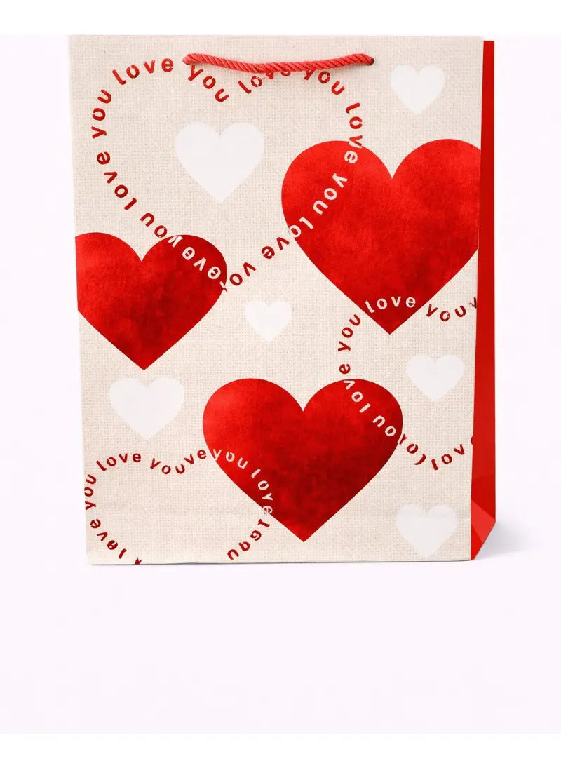 Bolsas De Regalo Una Docena Corazones Acabado Satinado