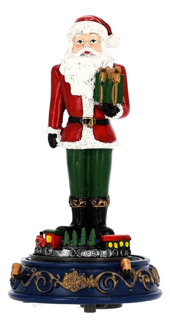 Tren Navideño Lluvia Santa Claus de Resina 30 cm