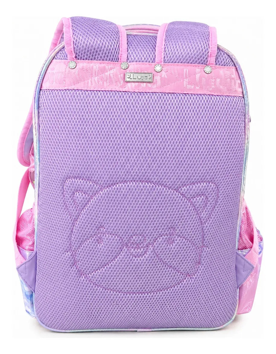 Mochila Lluvia Con Mapache 3d Conejita Y Monedero Plush