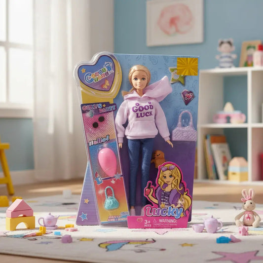 Muñeca Articulada Candy Toys Lucky Con 5 Accesorios