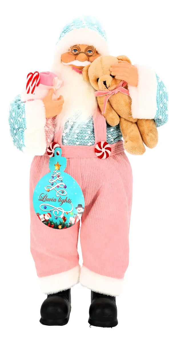 Santa Lluvia Candy Land Dulce Navidad con Osito 60 cm