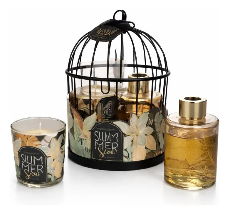 Set Aromaterapia Summer Scent Con Vela Y Difusor 3 Aromas