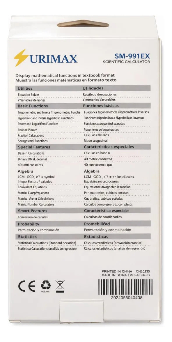 Calculadora Científica Surimax 552 Funciones Solar Y Pila