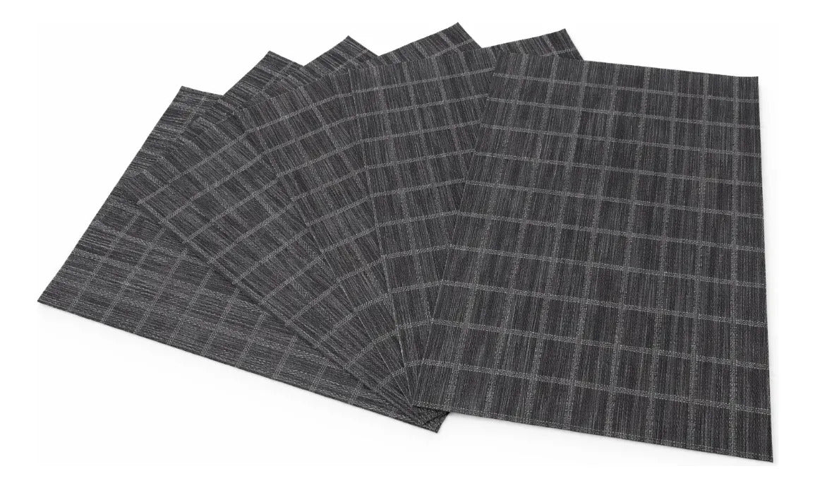 Manteles Individuales Set 6 Piezas Dos Colores Gris Y Cafe