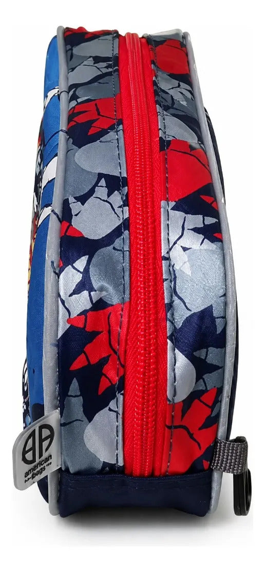 Set Tres Piezas American Bags Godzilla Mochila Escolar Azul