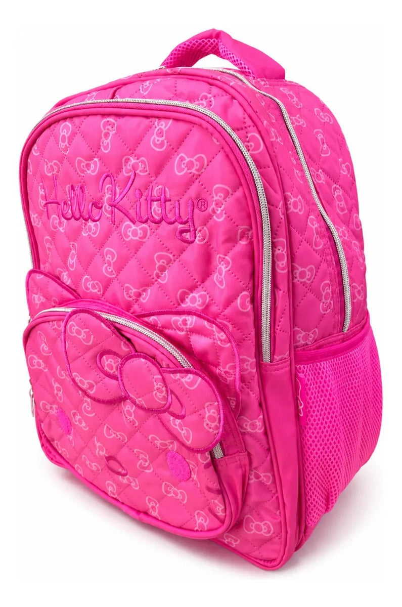 Mochila Primaria Hello Kitty Acolchonada Rosa Con Moños