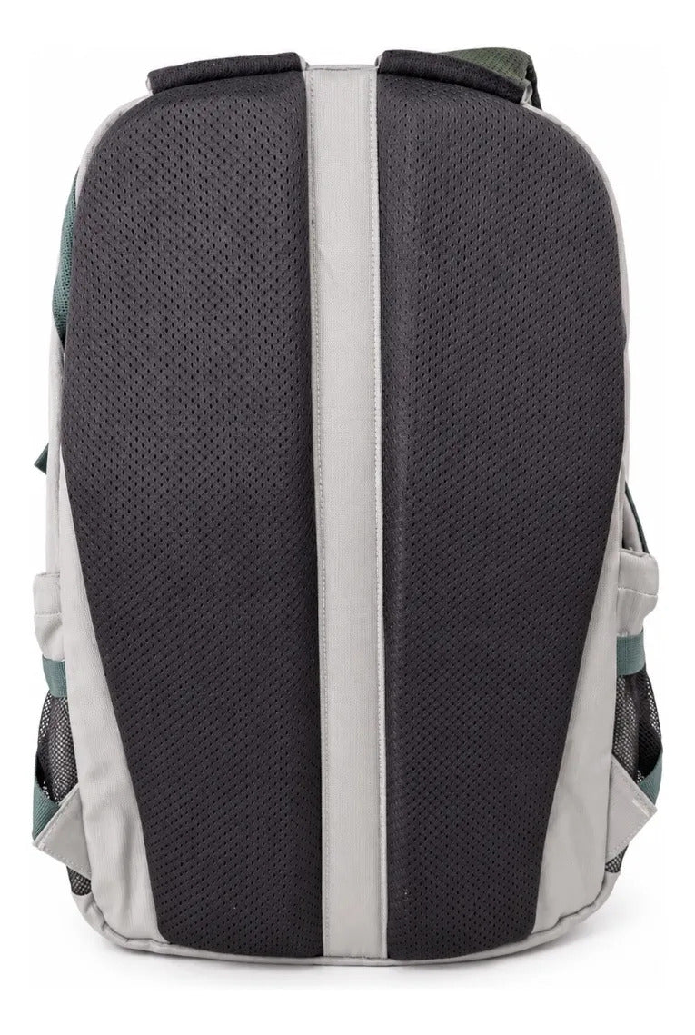 Mochila Juvenil Lluvia Gris Satinado Elegante Porta Laptop