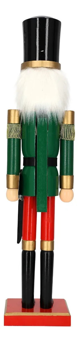 Figura Navideña Cascanueces Soldado con Barba Blanca 52 Cm