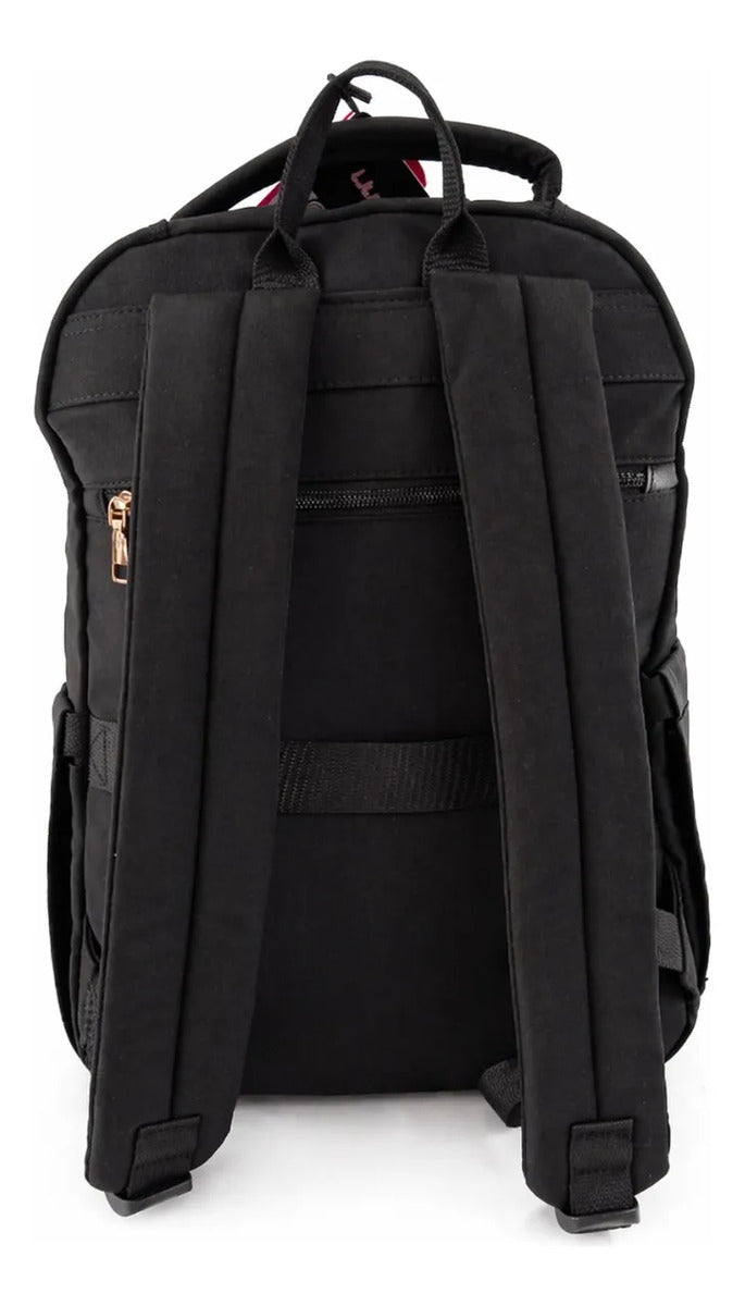 Mochila Lluvia Negra Ejecutiva Con Bolsillos Laterales Funcional