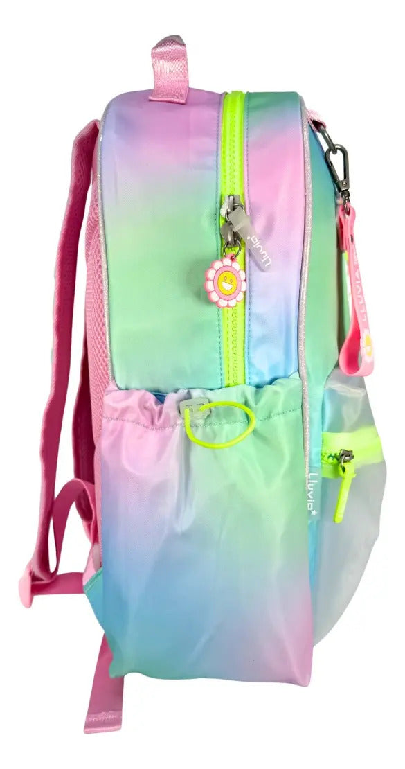 Mochila Juvenil  Lluvia Colores Difuminados