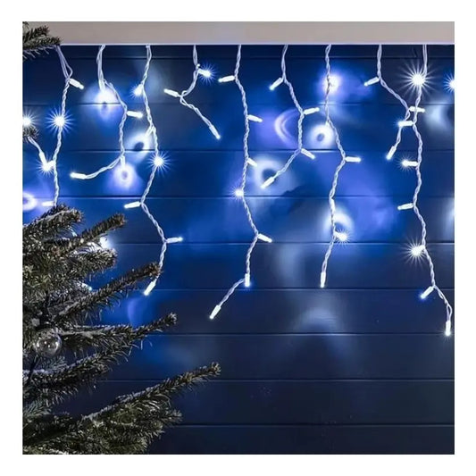 Serie Cascada Navideña 200 Luces 4 M Led Luz Blanca Fria