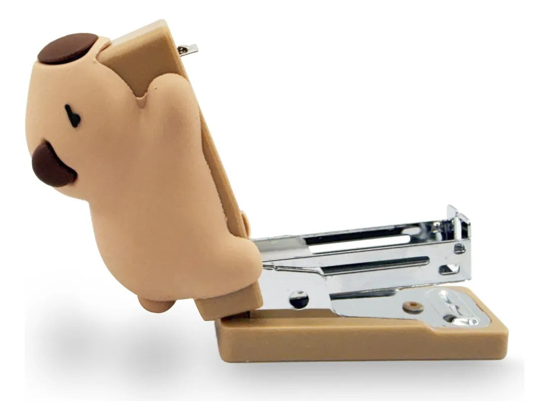 Mini Engrapadora Capibara Para Grapas 26/6 Kawaii Escolar
