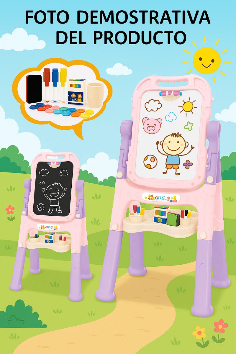 Pizarra 2 En 1 Infantil Con Accesorios 48 Piezas Candy Toys