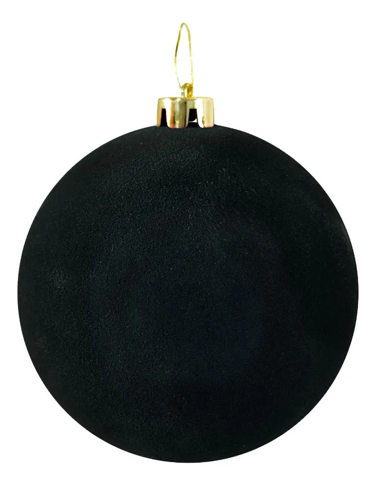 Esferas Navideñas Lluvia Light Negro 6 Piezas 15 cm