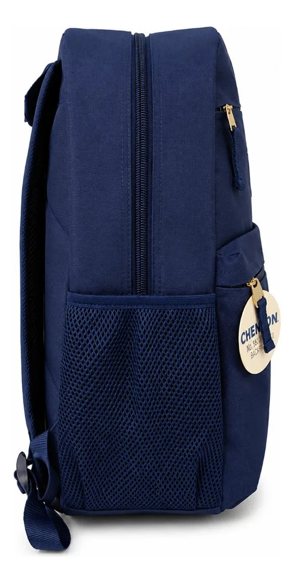 Mochila Juvenil Escolar Chenson Azul Marino Multi Bolsillos