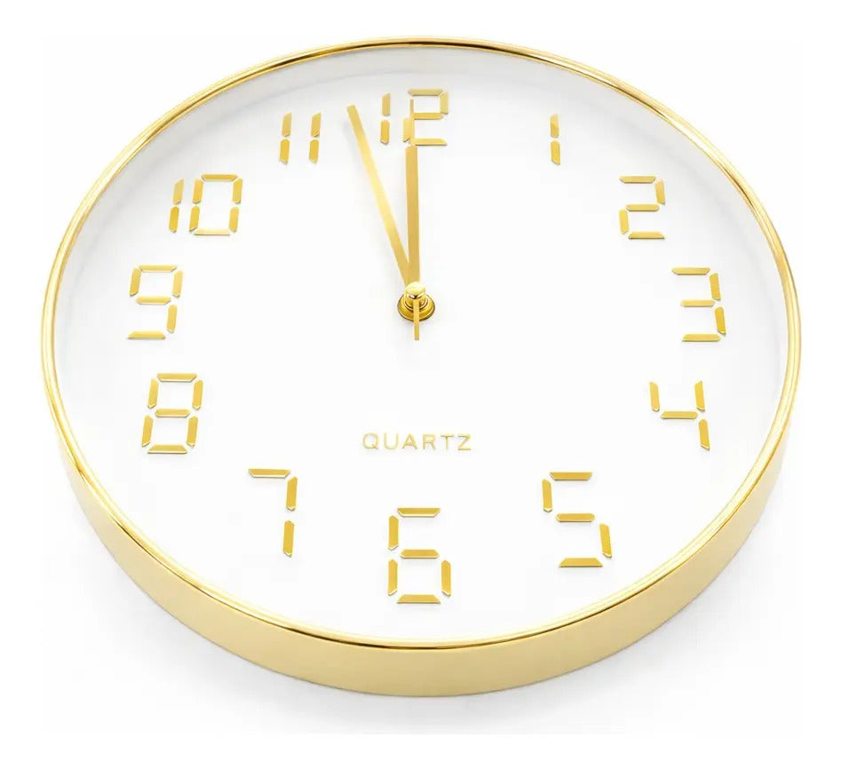 Reloj De Pared Elegante 30x4x30 3 Colores Dorado Rosa Plata