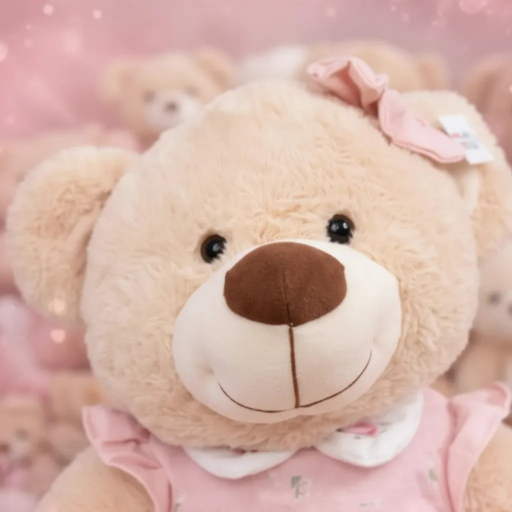 Peluche De Osa Grande Tierna Con Moño 54x38x42cm Candy Toys