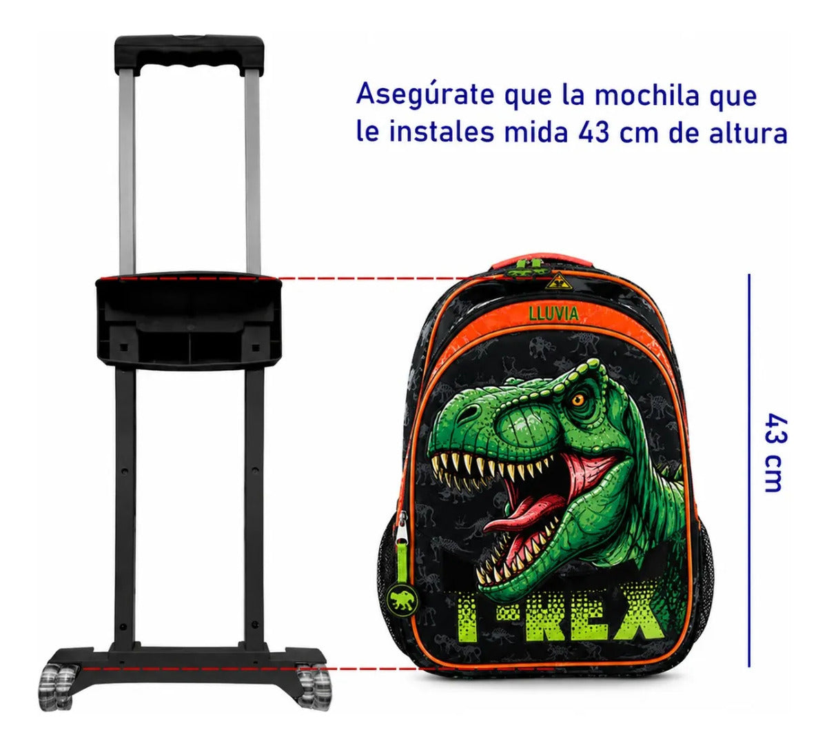 Carrito Para Mochila Color Negro Primaria 17 Pulgadas