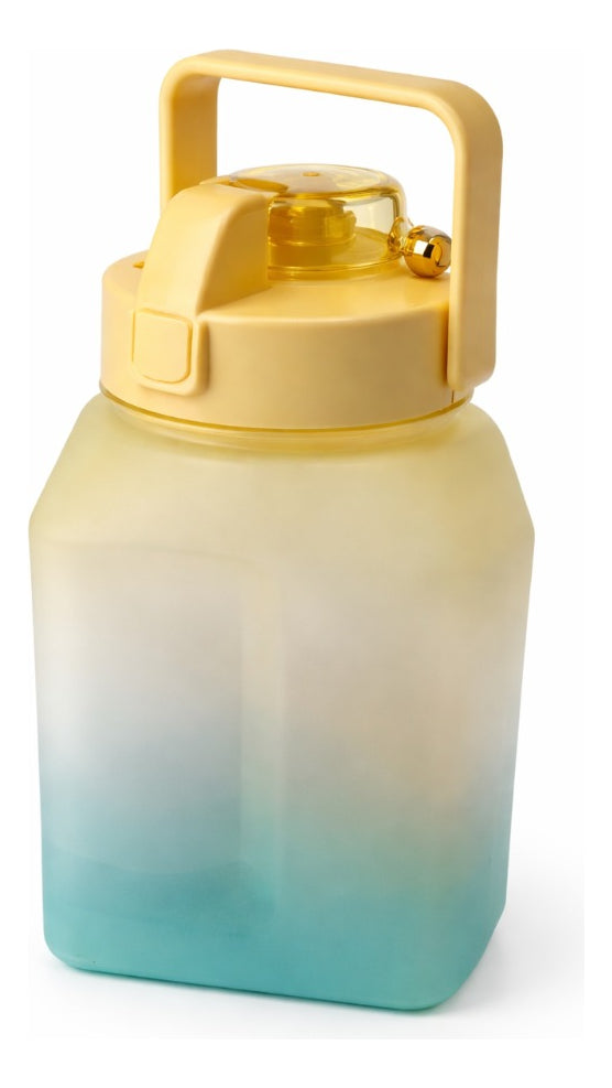 Vaso Grande 1.5 L Diseño Difuminado Con Popote Y Correa