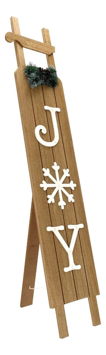 Letrero Lluvia Joy Bienvenida A La Navidad Estilo Rústico