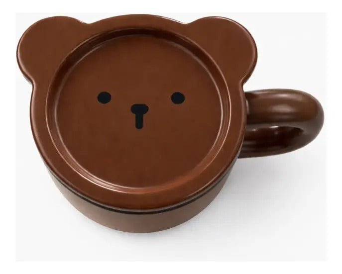 Taza Waffle De Oso Con Tapa Y Cuchara 500 Ml