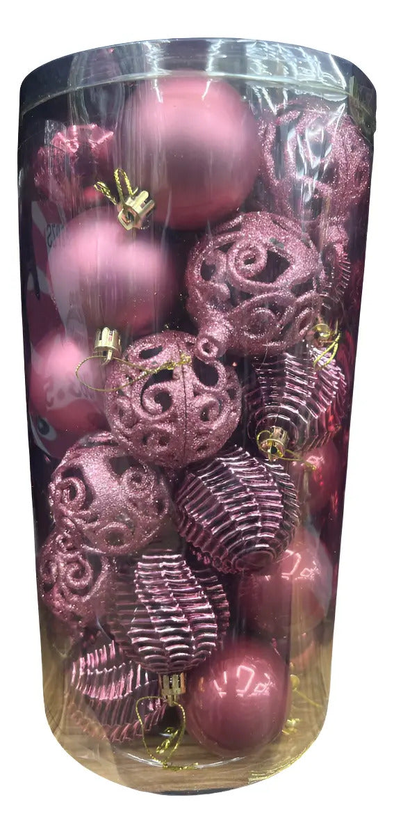 Esferas 30 Piezas Rosa Viejo 6 Cm Elegantes Marca Lluvia