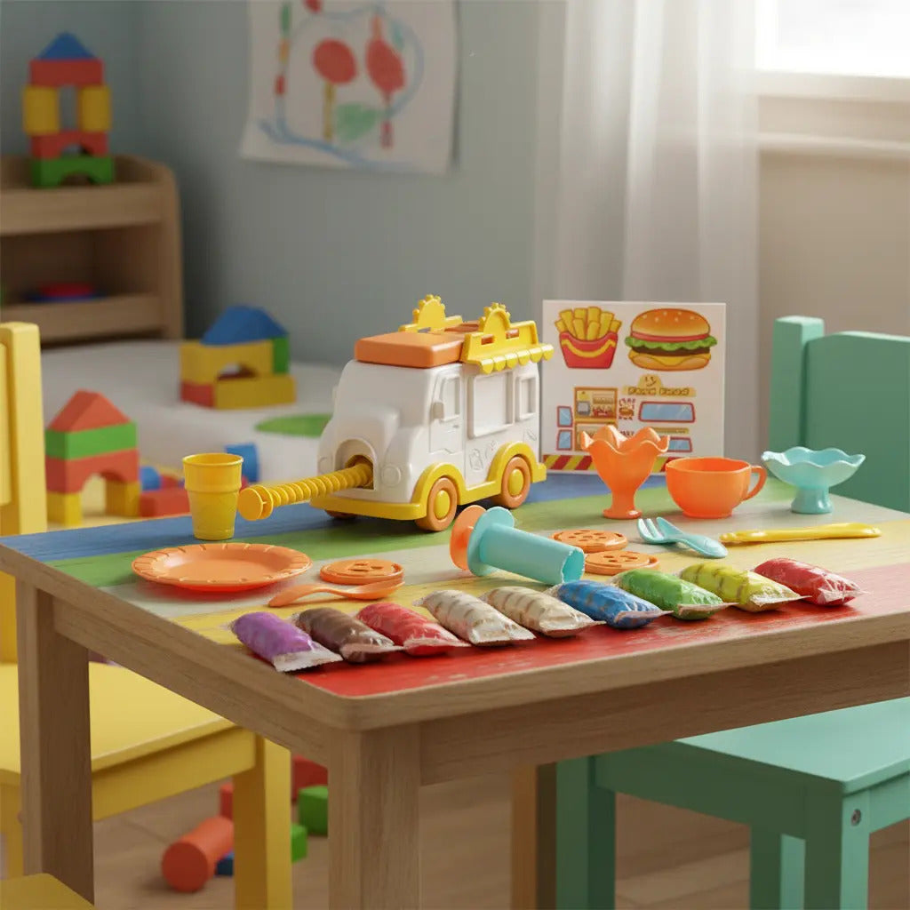Set De Plastilina Camión De Hamburguesas Con 27 Piezas