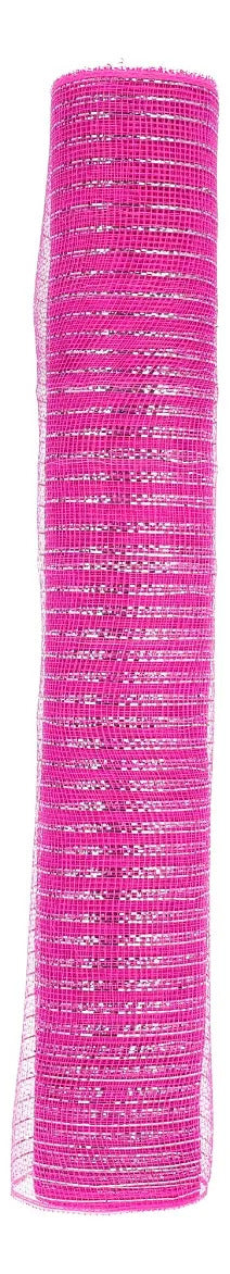 Malla Navideña lluvia Rosa Fucsia Con Plata 52 Cm 9 Metros
