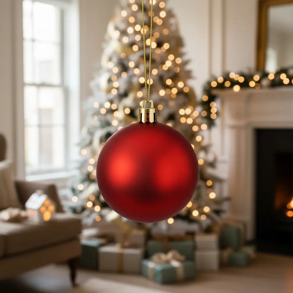 Esferas Navideñas Set De 6 Piezas  Disponibles En 7 Colores