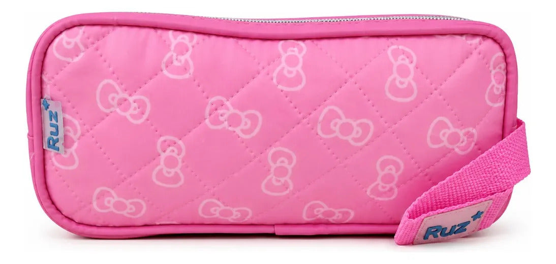 Lapicera Ruz Hello Kitty Fucsia Doble Cierre Acolchada