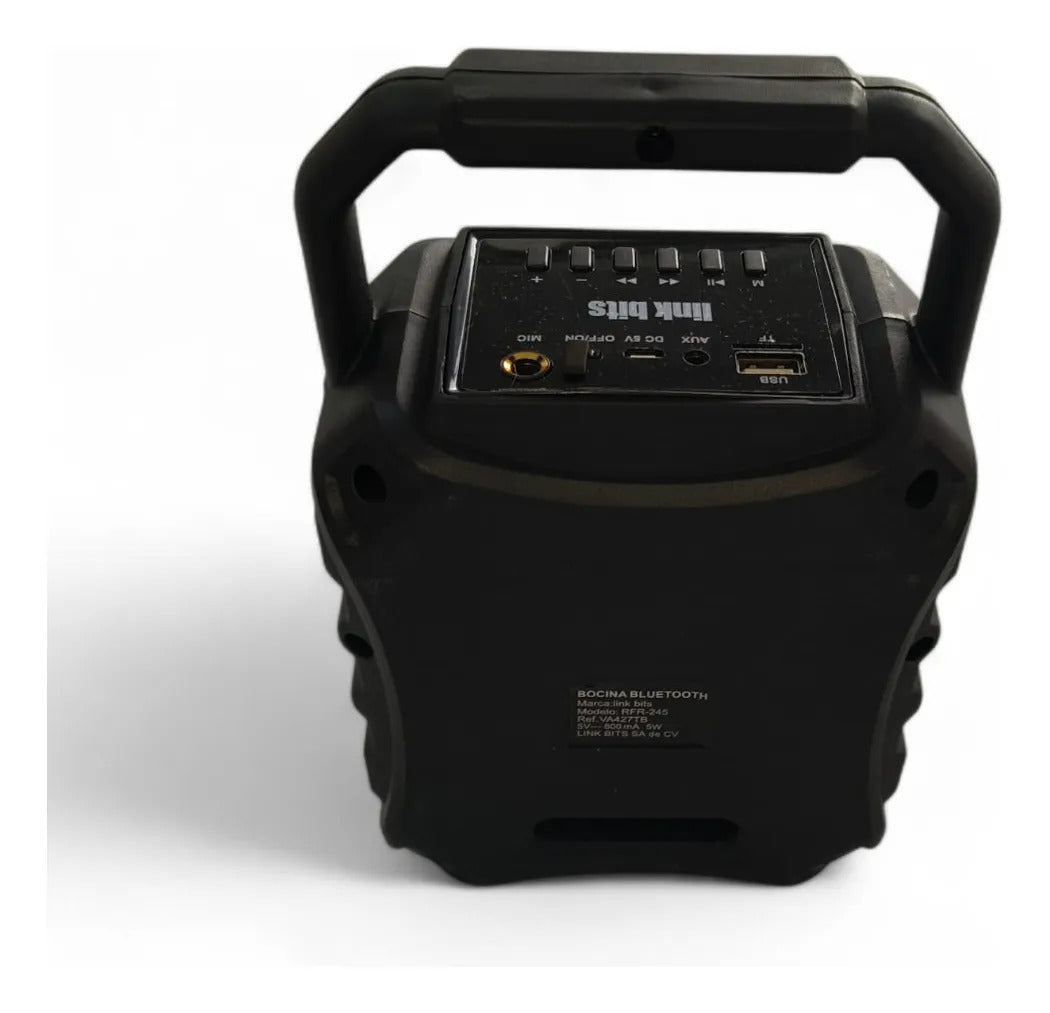 Bocina Bluetooth Compacta Con Asa Radio Fm Recargable