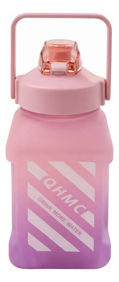 Vaso Grande 1.5 L Diseño Difuminado Con Popote Y Correa