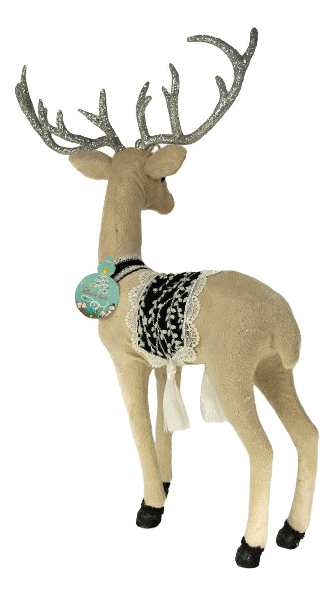Muñeco Navideño Reno Majestuoso Con Glitter53x10x33 Cm