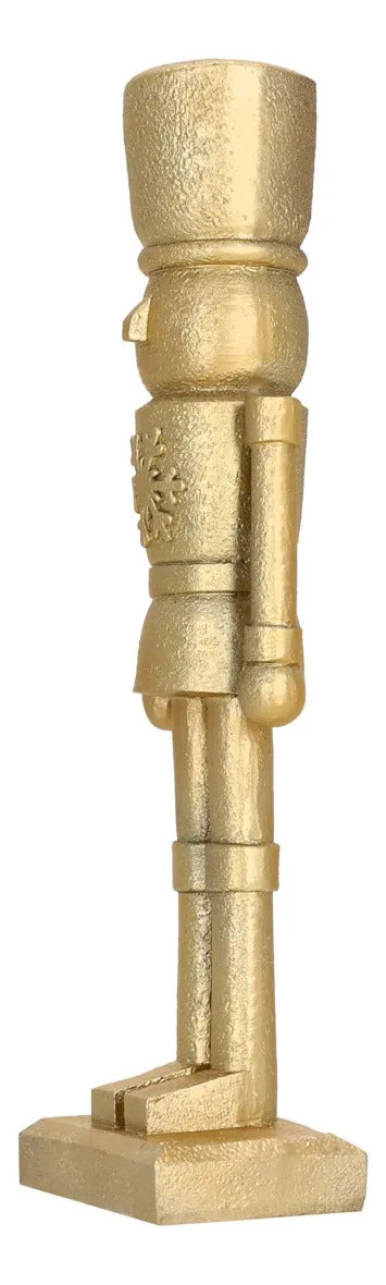 Soldado Cascanueces Lluvia Dorado Resina 29 cm