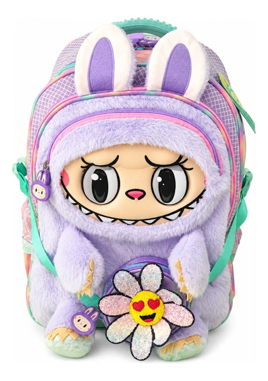 Mochila Escolar Monster Conejito Con Flor Desmontable
