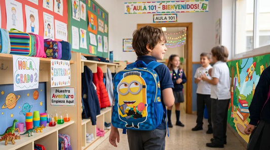 Mochila Ruz Minions Diseño Azul Y Amarillo Para Primaria