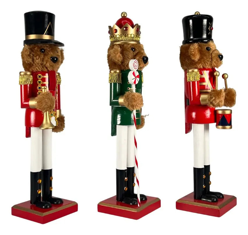 Cascanueces Oso Decorativo Navideño Lluvia 30 Cm 1 Pieza