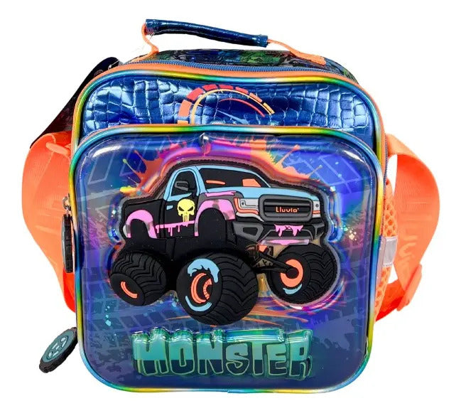 Mochila 3 Piezas Lluvia Primaria Monster Truck