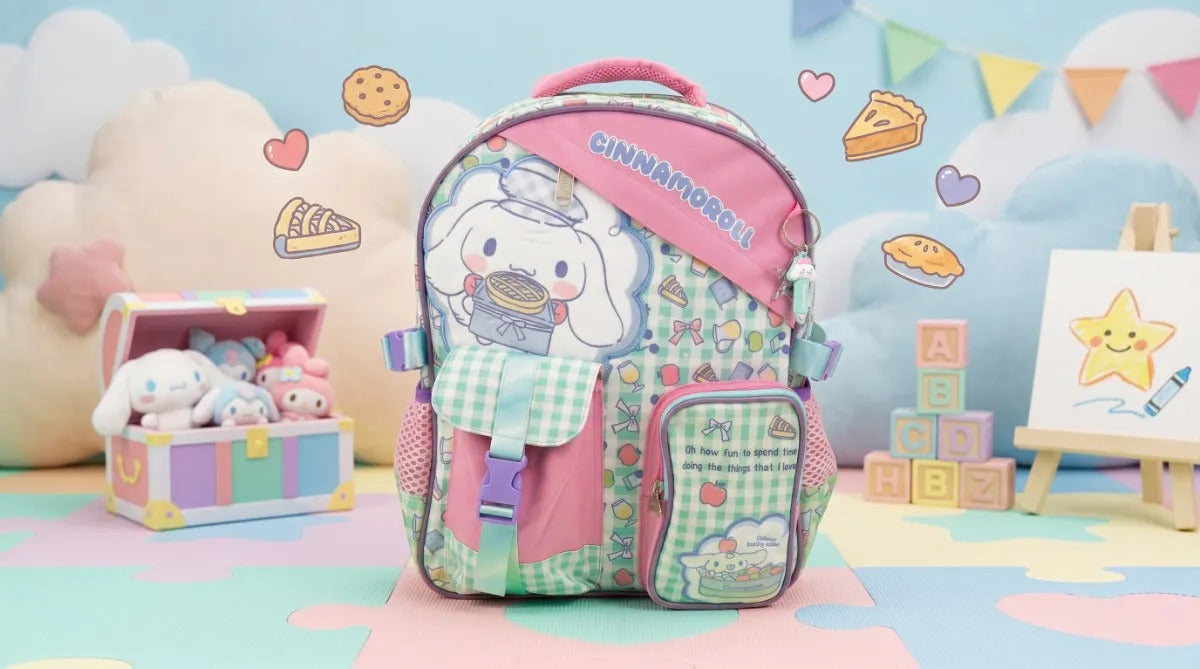Mochila Primaria Ruz Cinnamoroll Rosa, Verde Menta Y Lila
