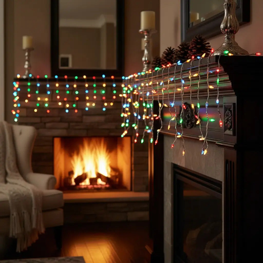 Serie Cascada Multicolor 800 Led 16 Metros Con 7 Cambios