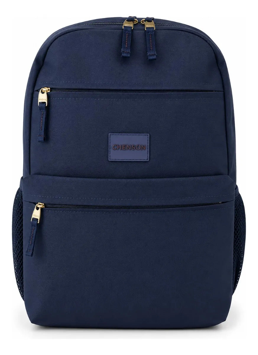 Mochila Juvenil Escolar Chenson Azul Marino Multi Bolsillos