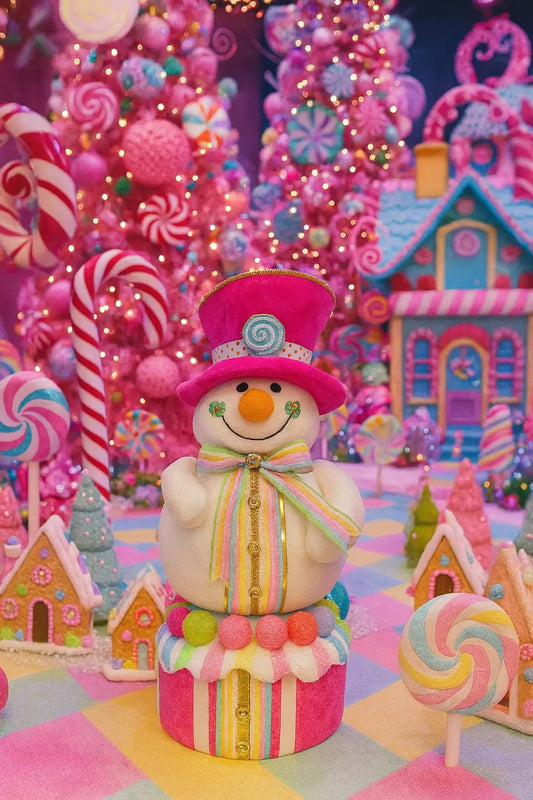 Decoracion Navideña Muñeco De Nieve Candy Land 50x30x30 Cm
