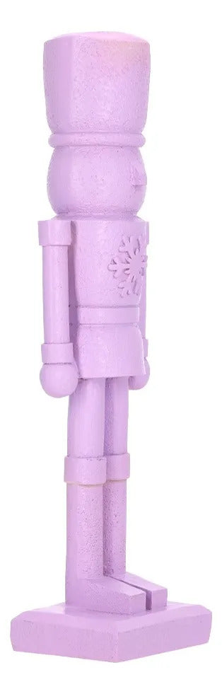 Soldado Cascanueces Lluvia Rosa y Lila con Copo 28 cm