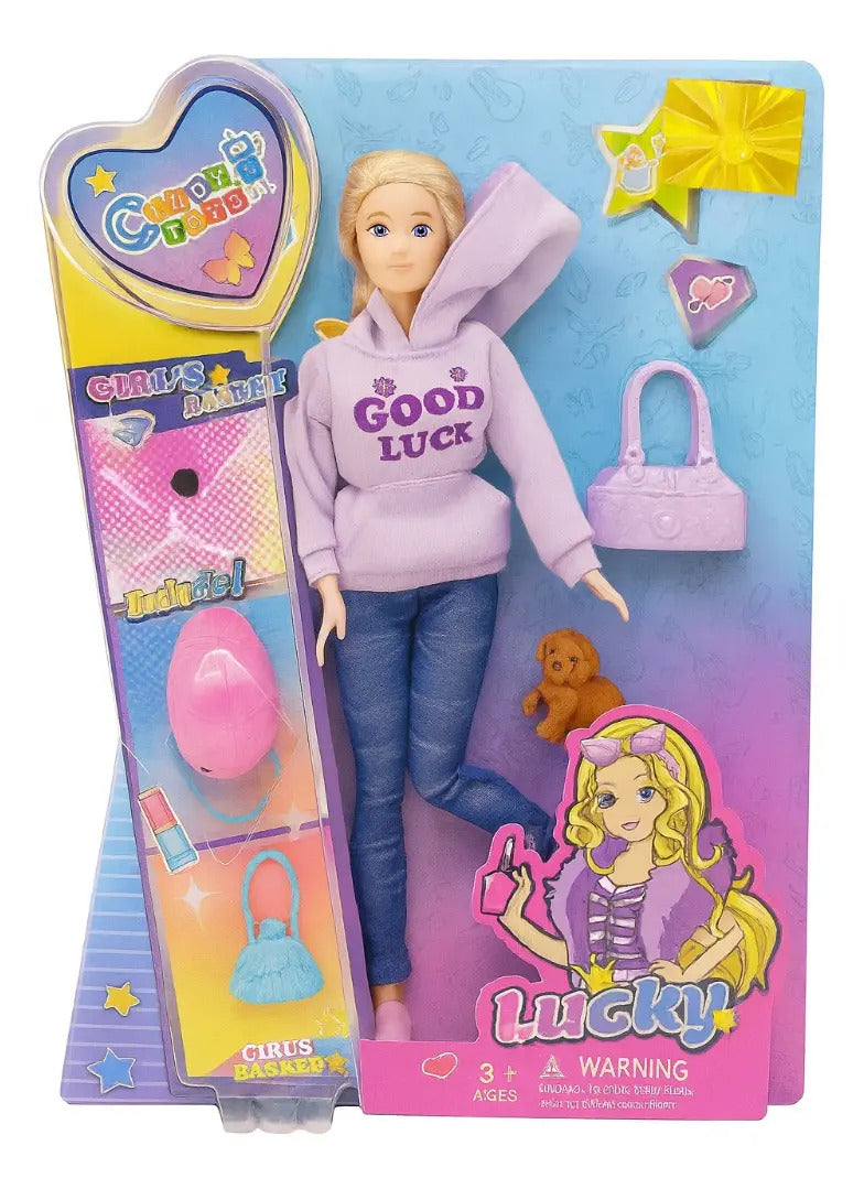 Muñeca Articulada Candy Toys Lucky Con 5 Accesorios