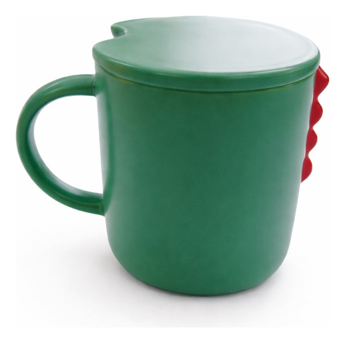 Taza Kawaii Dinosaurio Colores Rosa Verde Y Amarillo 350 Ml