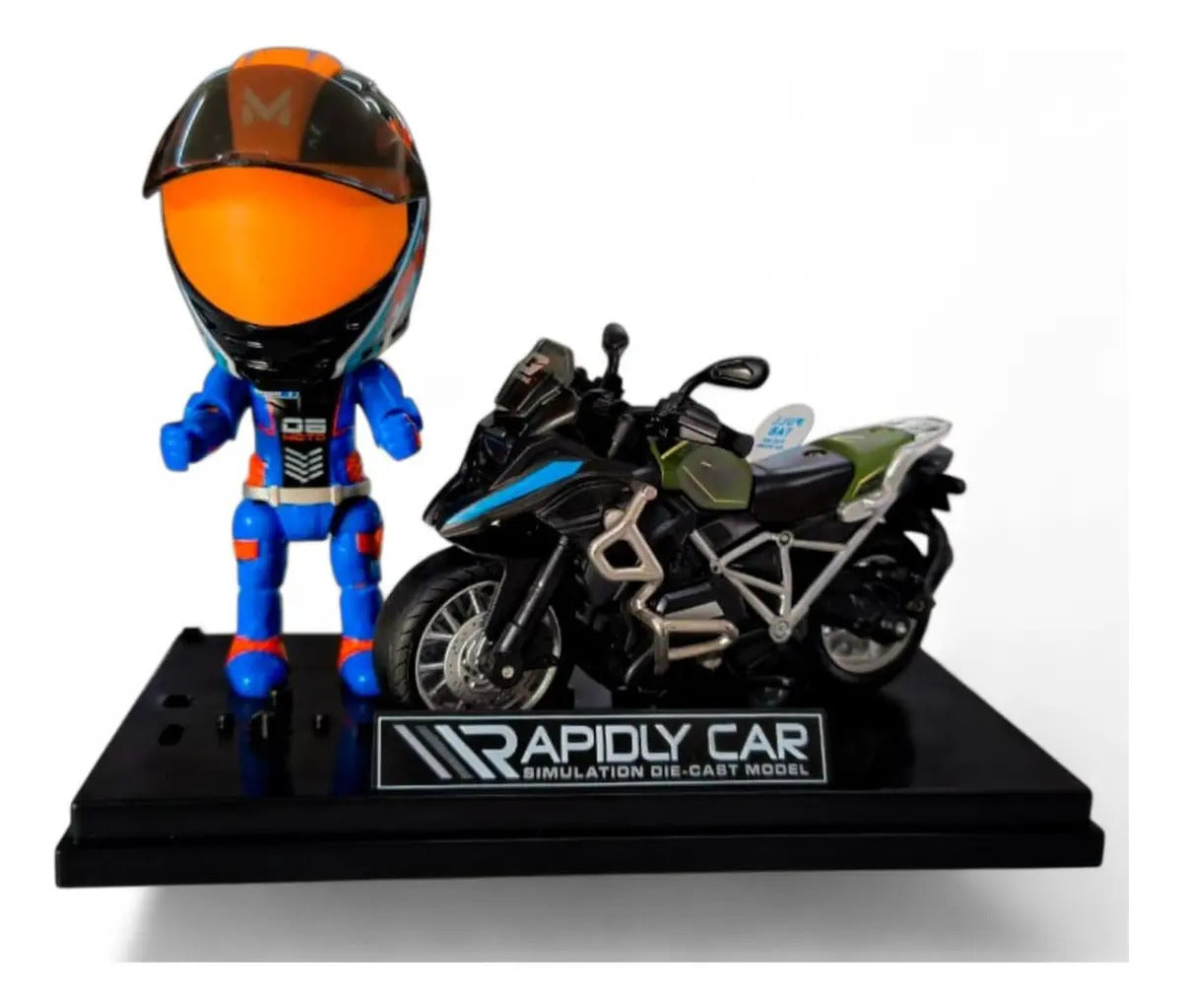 Moto A Fricción Candy Toys Escala 1:14 Con Casco Azul