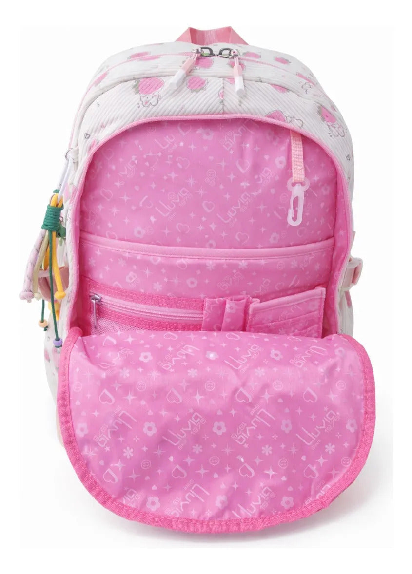Set 3 Piezas Lluvia Diseño Fresas Mochila Lonchera Lapicera