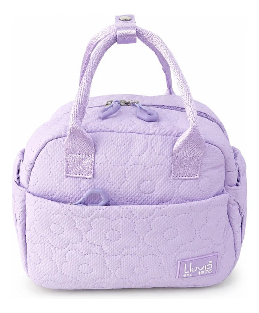 Lonchera Térmica Lluvia Lila Con Diseño Floral En Relieve